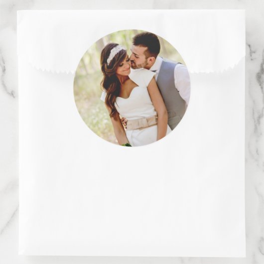 お好きな写真を追加 クラシックな丸型ステッカー ラウンドシール (バッグ)