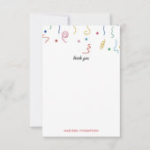 お好きな名前のカラフルパーティーコンフェッティ サンキューカード (正面)