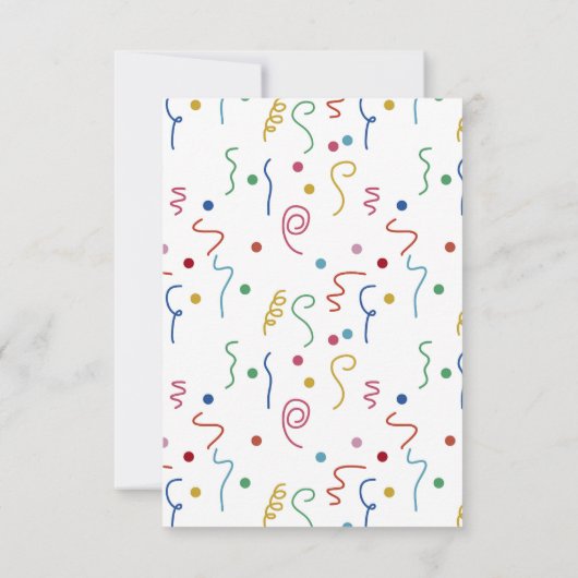 お好きな名前のカラフルパーティーコンフェッティ サンキューカード (裏面)