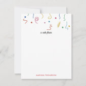 お好きな名前のカラフルパーティーコンフェッティ ノートカード (正面)