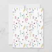 お好きな名前のカラフルパーティーコンフェッティ ノートカード (裏面)