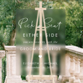 お好きな席にお座りください　両側 白いウェディング 席 アクリルサイン