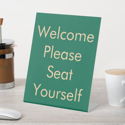 お好きな席にどうぞ グリーン 台座サイン (インサイチュ)