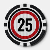 お好きな年齢の誕生日を祝うスピード制限標識 ポーカーチップ (正面)