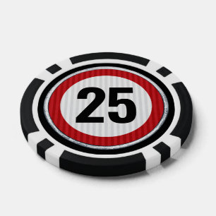 お好きな年齢の誕生日を祝うスピード制限標識 ポーカーチップ