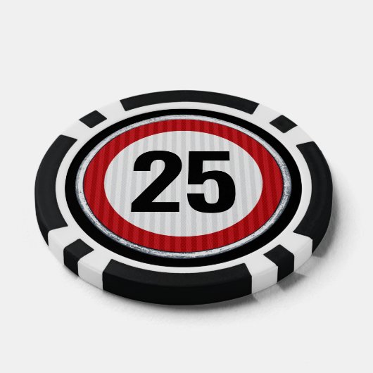 お好きな年齢の誕生日を祝うスピード制限標識 ポーカーチップ (シングル)