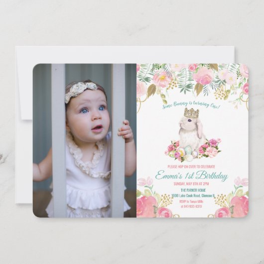 お好きな年齢 - サム・バニー誕生日写真招待状 招待状 (正面)