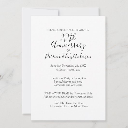 お好きな年 - 結婚記念日 & 写真 いまだに撮る 招待状 (裏面)