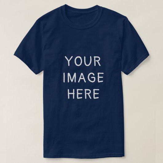 お好きな画像をプリント – オリジナルフォト ネイビー Tシャツ (デザイン正面)