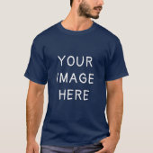 お好きな画像をプリント – オリジナルフォト ネイビー Tシャツ (正面)