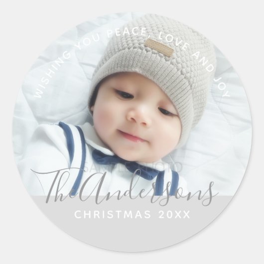 お好きな色とお好きな写真とテキストでオリジナルデザイン ラウンドシール (正面)