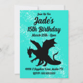 お好きな色のドラゴン シルエット招待状 招待状 (正面)