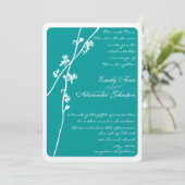 お好きな色のワイルドフラワーの枝 ウェディング 招待状 (スタンド正面)