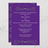 お好きな色の結婚式招待状にシルバーの渦 - URカラー 招待状 (正面/裏面)