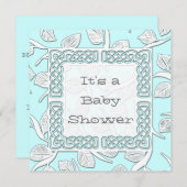 お好きな色の織りボーダー ベビー発表 招待状 (正面/裏面)