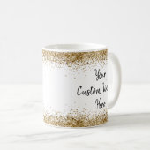 お好きな言葉を入れて オーダーメイド 白と金 コーヒーマグカップ (正面右)