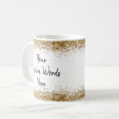 お好きな言葉を入れて オーダーメイド 白と金 コーヒーマグカップ (正面左)