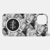 お好きな黒白写真のパターンのモノグラムをカスタマイズ iPhoneケース (裏面横)