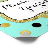 お好きにどうぞ ブルー ブラック ゴールドのコンフェッティ ポスター (角)