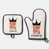 お好みにカスタマイズできるグリルの王 ファーザーズデー パパ 鍋つかみ&鍋敷きセット (正面)