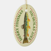 お好みに合わせてお選びください。ブラウントラウト魚釣り セラミックオーナメント (右)