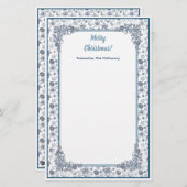 お好みに合わせてホワイトシルバークリスマス 便箋 (正面/裏面)