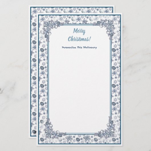 お好みに合わせてホワイトシルバークリスマス 便箋 (正面/裏面)