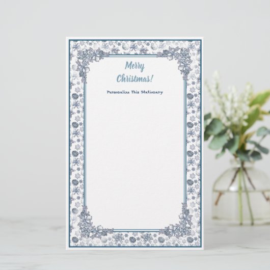 お好みに合わせてホワイトシルバークリスマス 便箋 (スタンド正面)