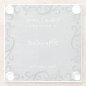 お好みのカラーで スレートとブラックのスクロール ワイン グラス コースター をパーソナライズ (裏面)