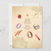 お好みのテキストでカスタマイズできるクリーミーなファンシーな卒業発表 招待状 (裏面)