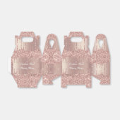 お好みのテキストを入れたテックスフェイバーボックス ローズゴールド ブラッシュ グリッター ドリップ フェイバーボックス (折り畳みなし)