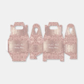 お好みのテキストを入れたテックス フェイバー ボックス ローズゴールド ブラッシュ グリッター ドリ (折り畳みなし)