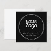 お好みのロゴをおしゃれに編集可能な白黒 招待状 (正面/裏面)