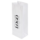 お好みの長方形ビジネス ロゴを追加 シンプル ミニマル ワインギフトバッグ (裏面アングル)