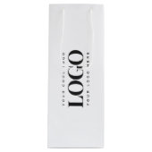 お好みの長方形ビジネス ロゴを追加 シンプル ミニマル ワインギフトバッグ (正面)