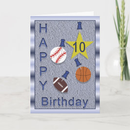 お好みの10誕生日スポーツ カード