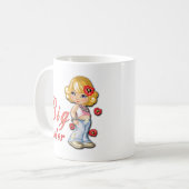 お姉さんとお花 コーヒーマグカップ (正面左)