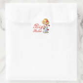 お姉さんとお花 ラウンドシール (バッグ)