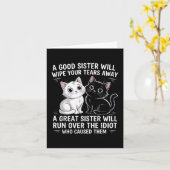 お姉さんなら涙を拭遠くにくおもしろい カード (黄色い花)