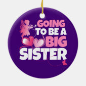 お姉さんになる – ピンクの妖精のハート セラミックオーナメント (裏面)