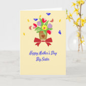 お姉さんのお母さんの日のカード カード (黄色い花)