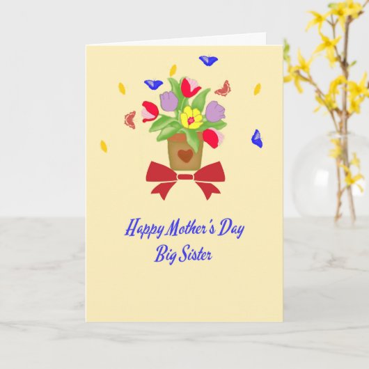 お姉さんのお母さんの日のカード カード (黄色い花)