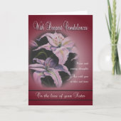 お姉さんの死 – お悔やみ申し上げます カード (正面)