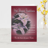 お姉さんの死 – お悔やみ申し上げます カード (黄色い花)