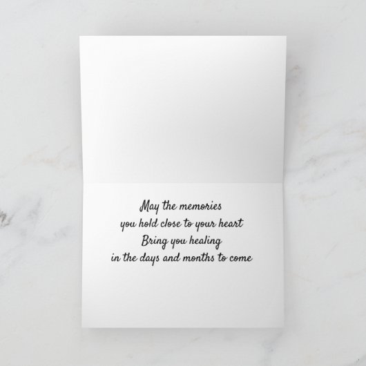 **お姉さんの紛失**悔やみや弔慰とヒーリングカード カード (内部)