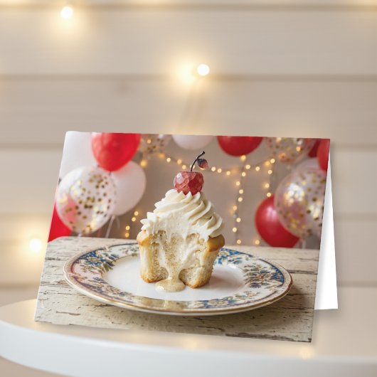 お姉さんの誕生日おめでとう バニラカップケーキ カード
