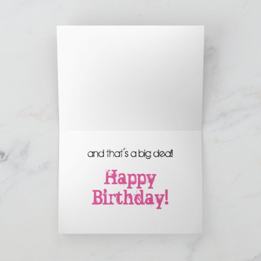 お姉さんの50歳の誕生日の挨拶は黒、ピンク。 カード (内部)