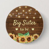 お姉さんヒマワリ素朴赤ちゃんシャワー 缶バッジ (正面)