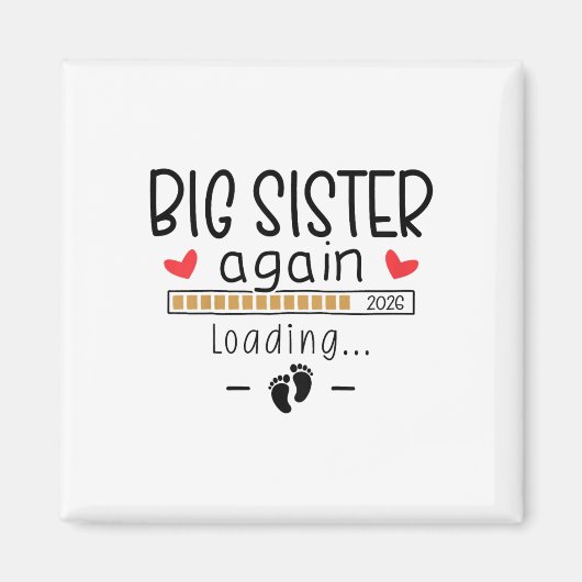 お姉さん再び 2026 赤ちゃん3 妊娠発表 マグネット (正面)