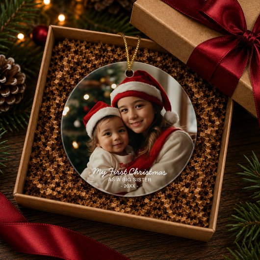お姉さん初クリスマス 写真オーナメント セラミックオーナメント